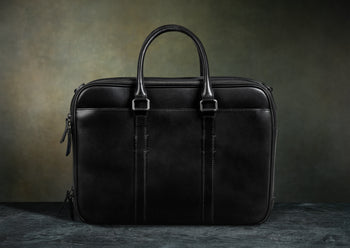Small Leather Briefcase for Men Full Grain Leather Handbag 