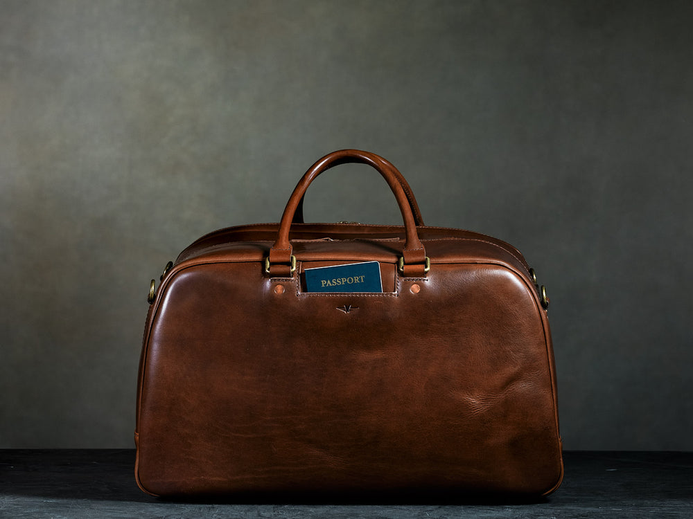 Leather Duffle Bag - Men's Brown Weekender Bag from Satchel