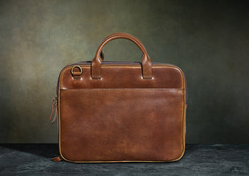 Leather portfolio - Men's Brown Leather Portfolio from Satchel & Page