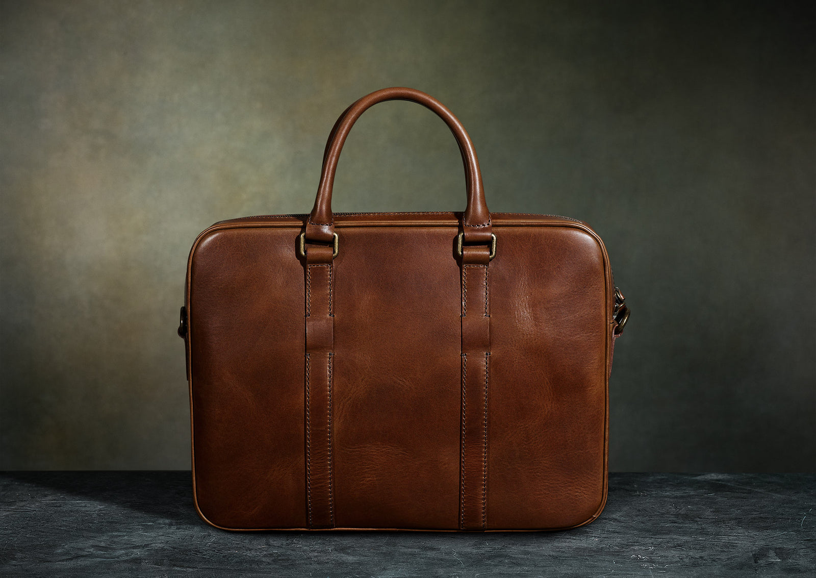 Hartmann Smooth Leather Briefcase - Brown Briefcases, Bags - WHTMN20381