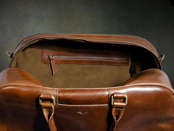 Leather Duffle Bag - Men's Brown Weekender Bag from Satchel & Page