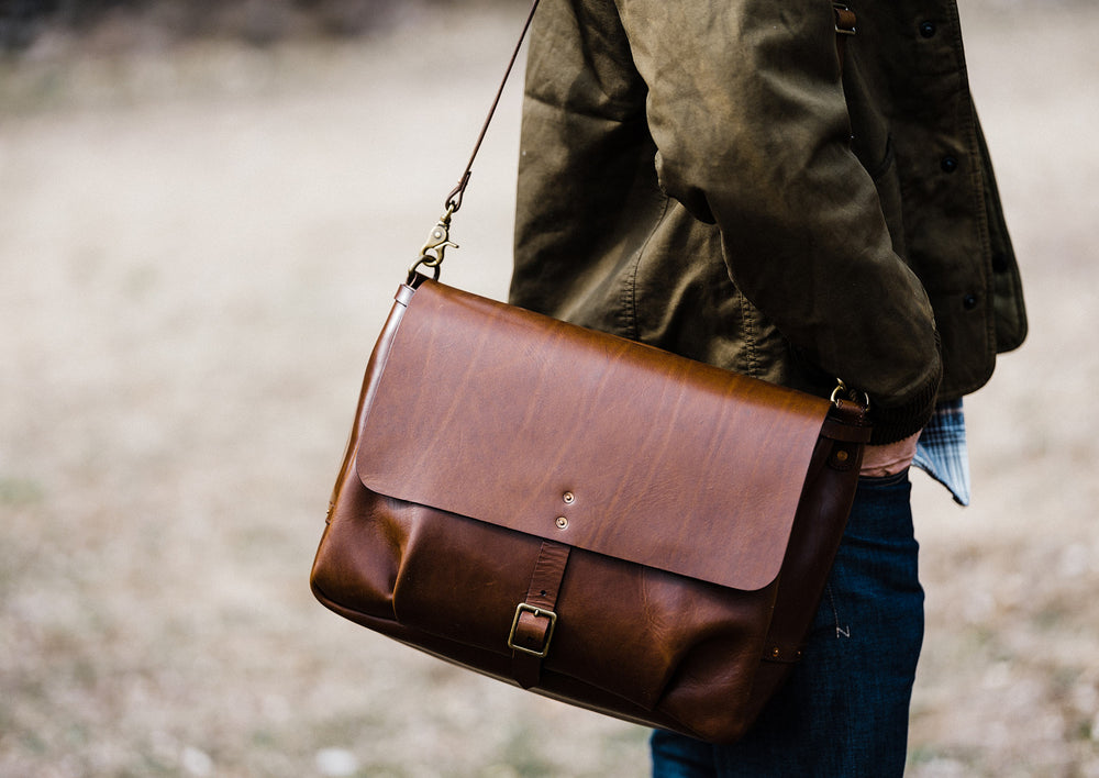Sebastian Leather Messenger Bag | Men's Leather Office Bag | MaheTri