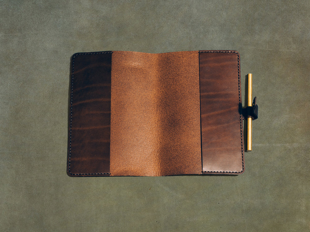 Refillable Tooled Leather Journal cover for moleskine classic notebook -  Extra Studio