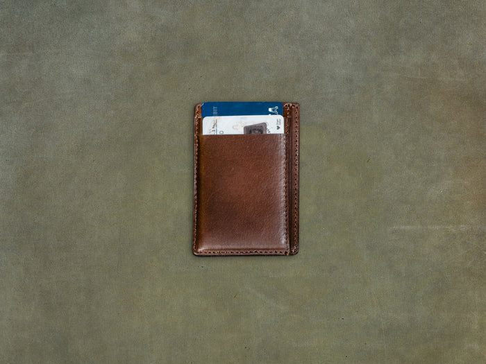 SIGNATURE MONEY CLIP HOLDER in Genuine Leather Grey