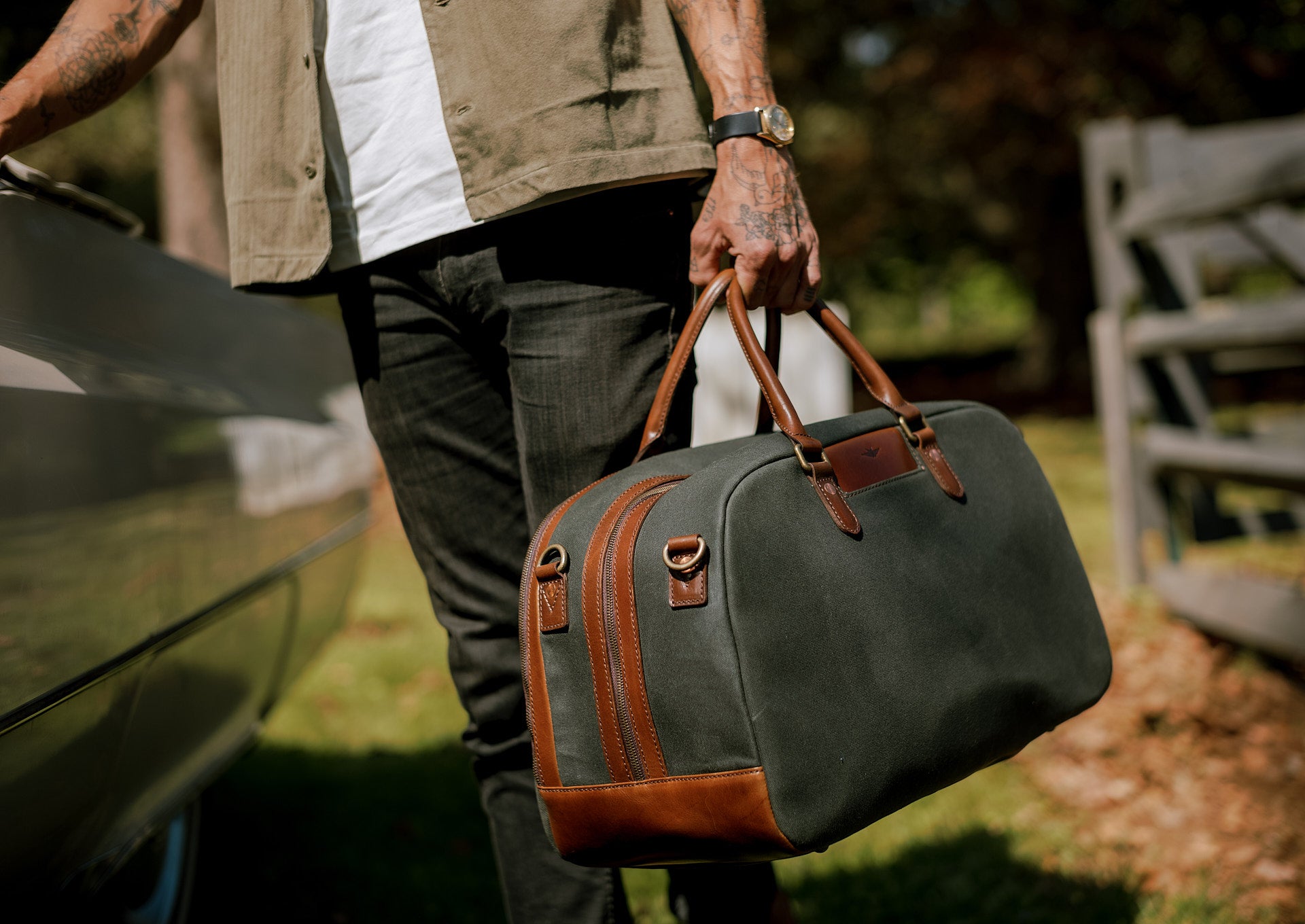 Builford Waxed Canvas Travel Duffle Bag for men