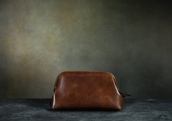 Leather Toiletry Bag, Full Grain Dopp Kit